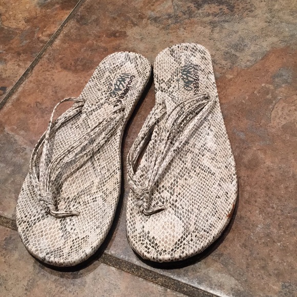 snakeskin flip flops
